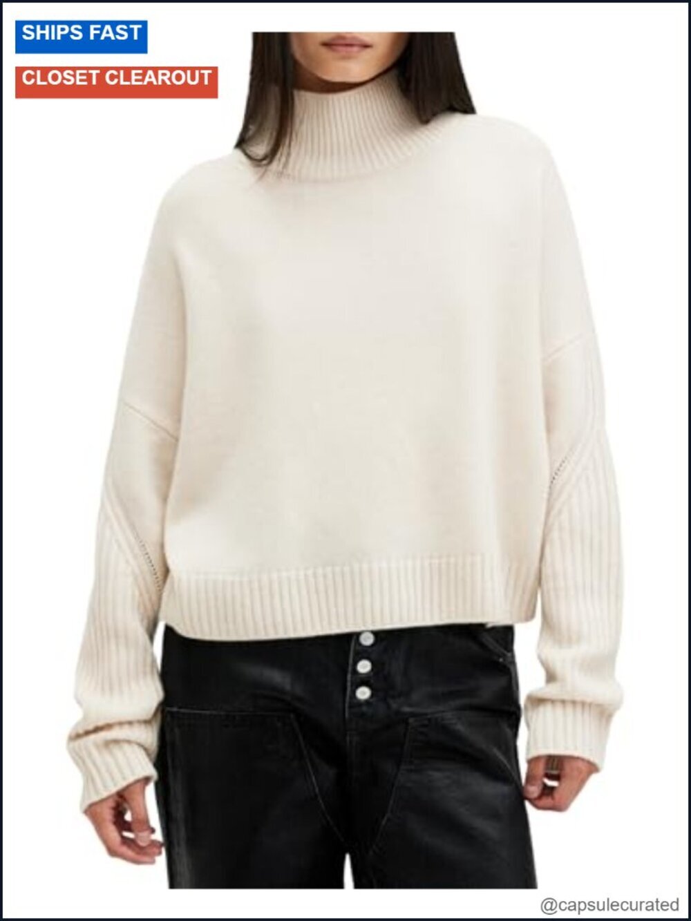 Crew Neck Cashmere Blend Cable Knit Pullover Sweater